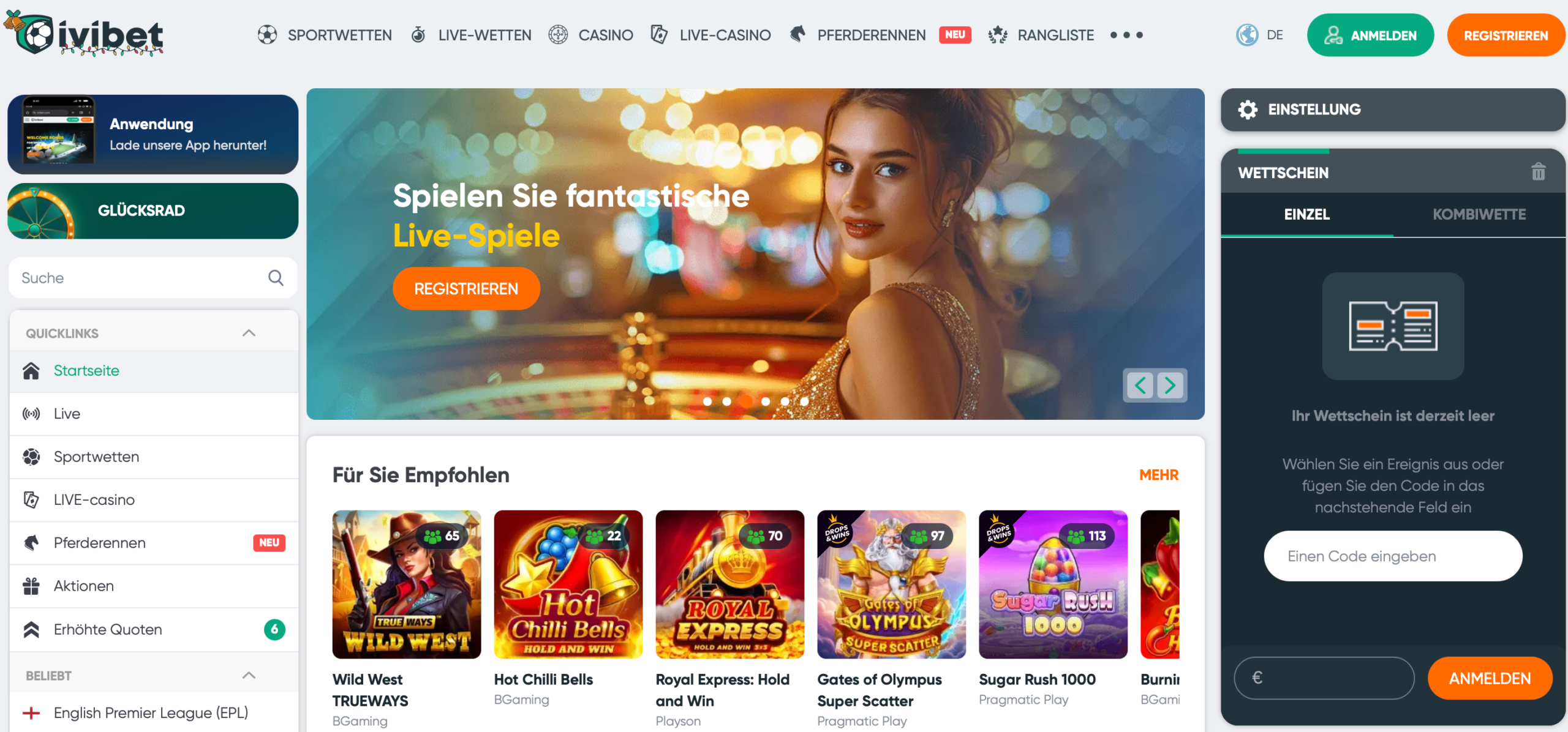 Ivibet Online Sportwetten