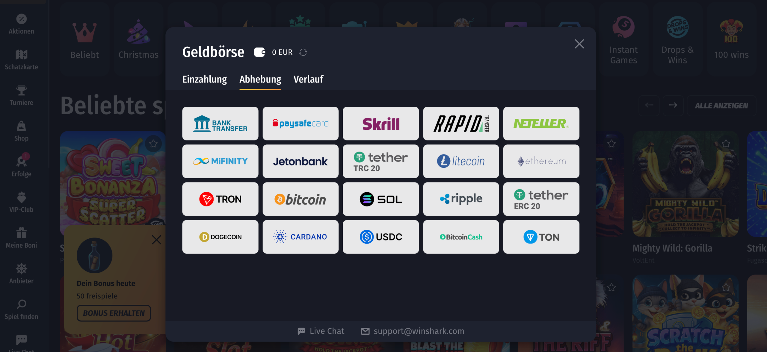 WinShark Casino - Erhalten Sie
