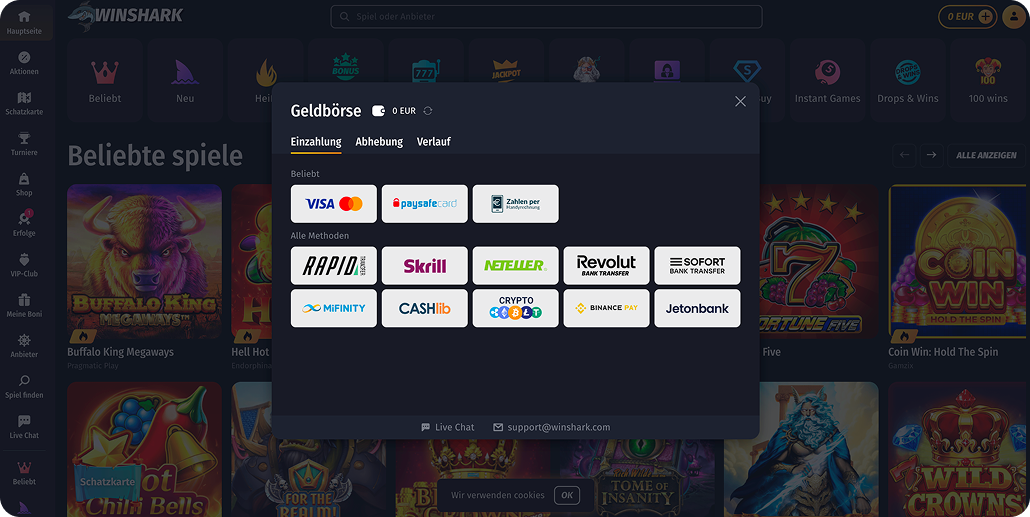 WinShark Casino Handy